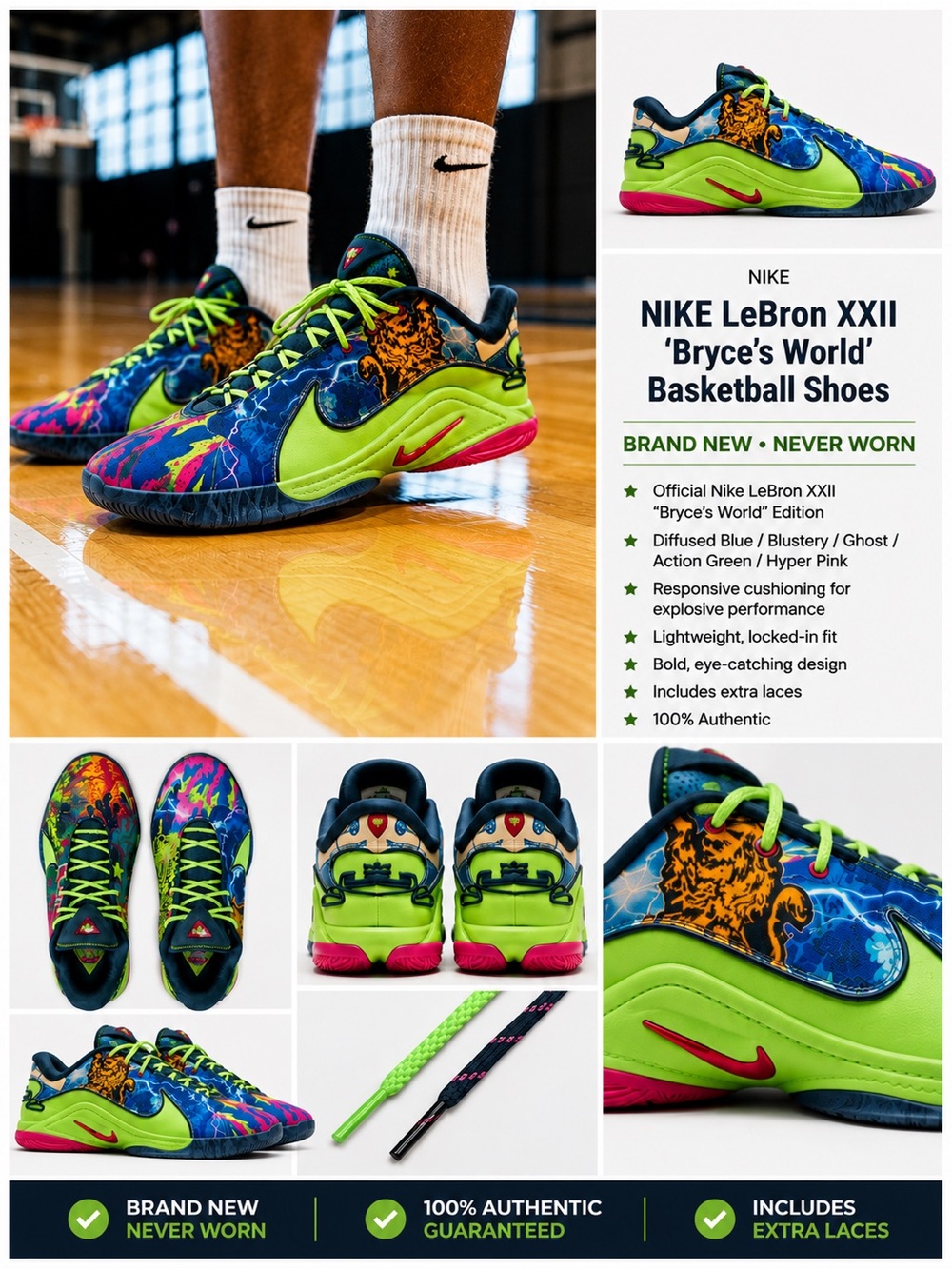 NIKE LeBron XXII 'Bryce's World' Basketball Shoes Diffused Blue/Blustery/Ghost